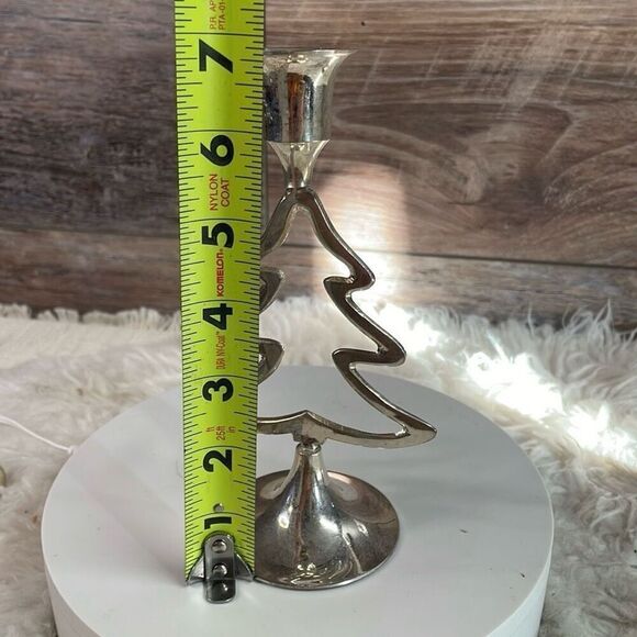 International Silver Co 3 Christmas Tree Silverplated Candlestick Holders Vtg - Picture 8 of 9